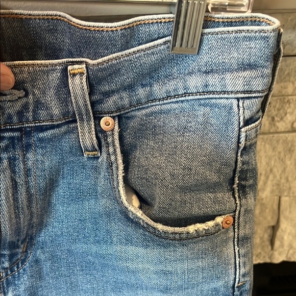 Citizens Of Humanity Blue Straight Jeans with Faded Distressing - Picture 7 of 14